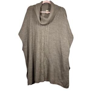 FADED GLORY Tan Cabel Knit Short Sleeve Sweater S-M